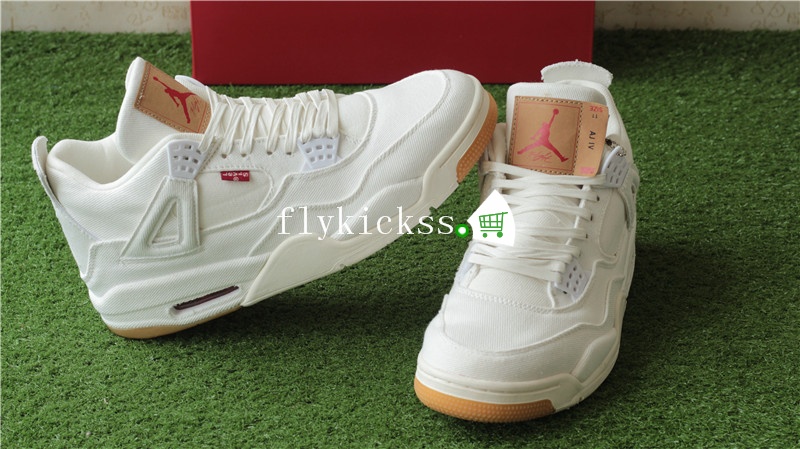 Best Version Levis x Air Jordan 4 Denim White